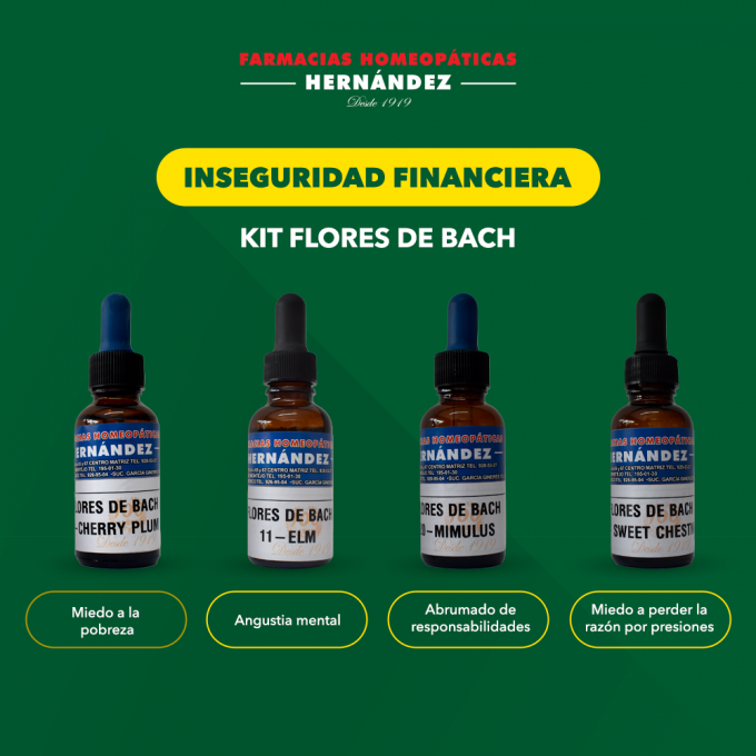 Kit de Flores de Bach para Inseguridad Financiera
